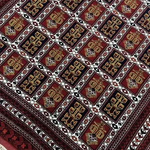 فرش دستباف ترکمنی خشتی گلدانی